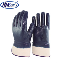 NMSAFETY industrielle schützende Winter warme blaue Nitrilschutzhandschuhe